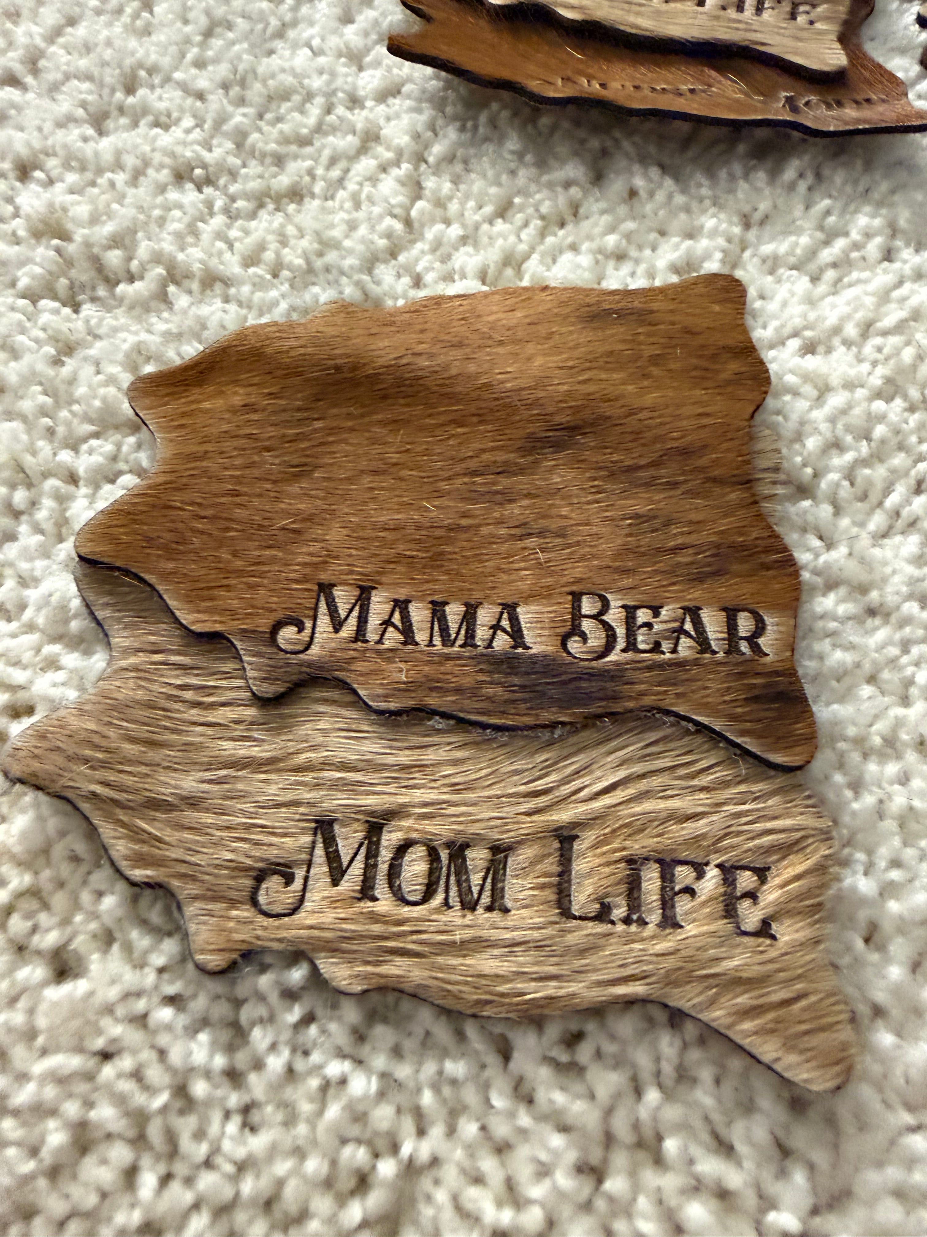 Quote/Saying Cowhide Engraved Coasters