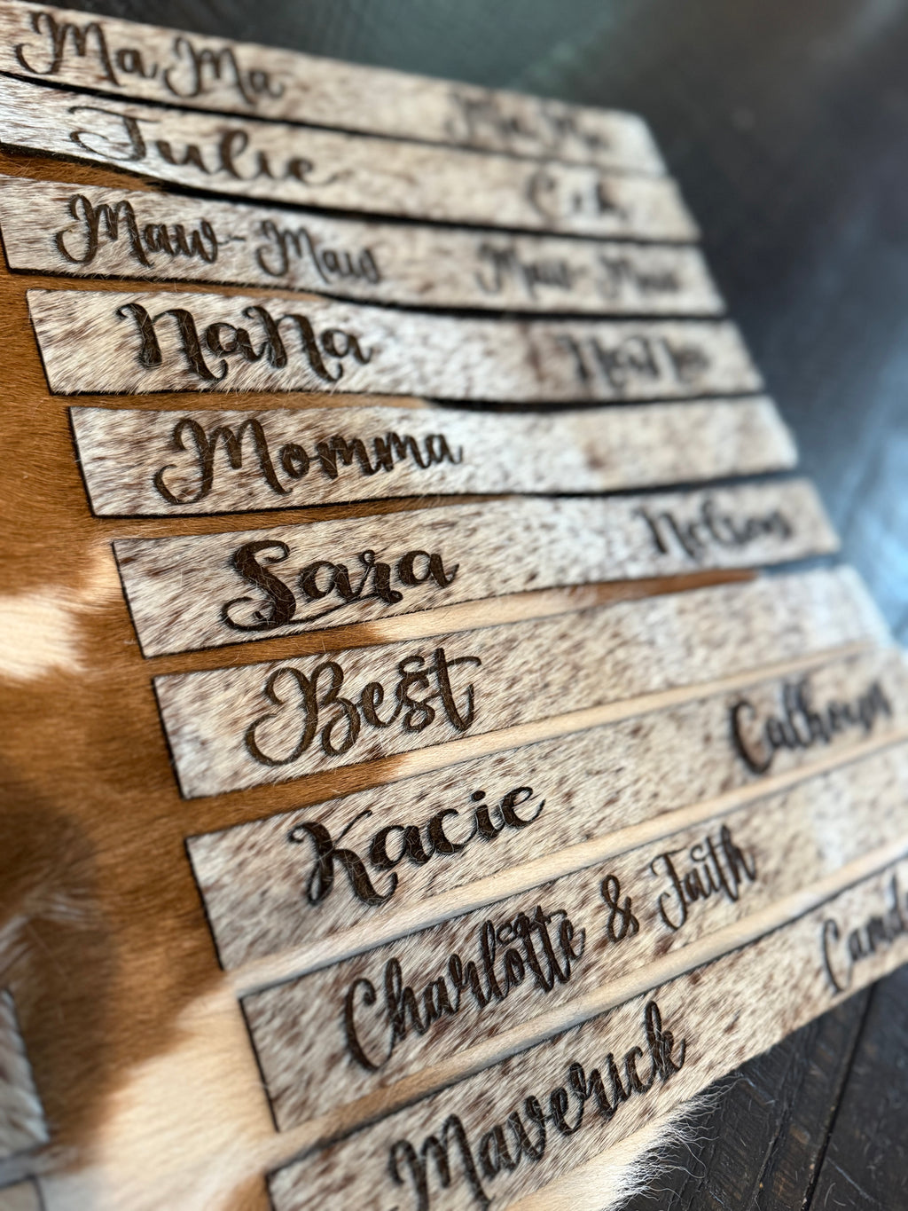 Personalized Genuine Cowhide Keychain (Includes engraving)