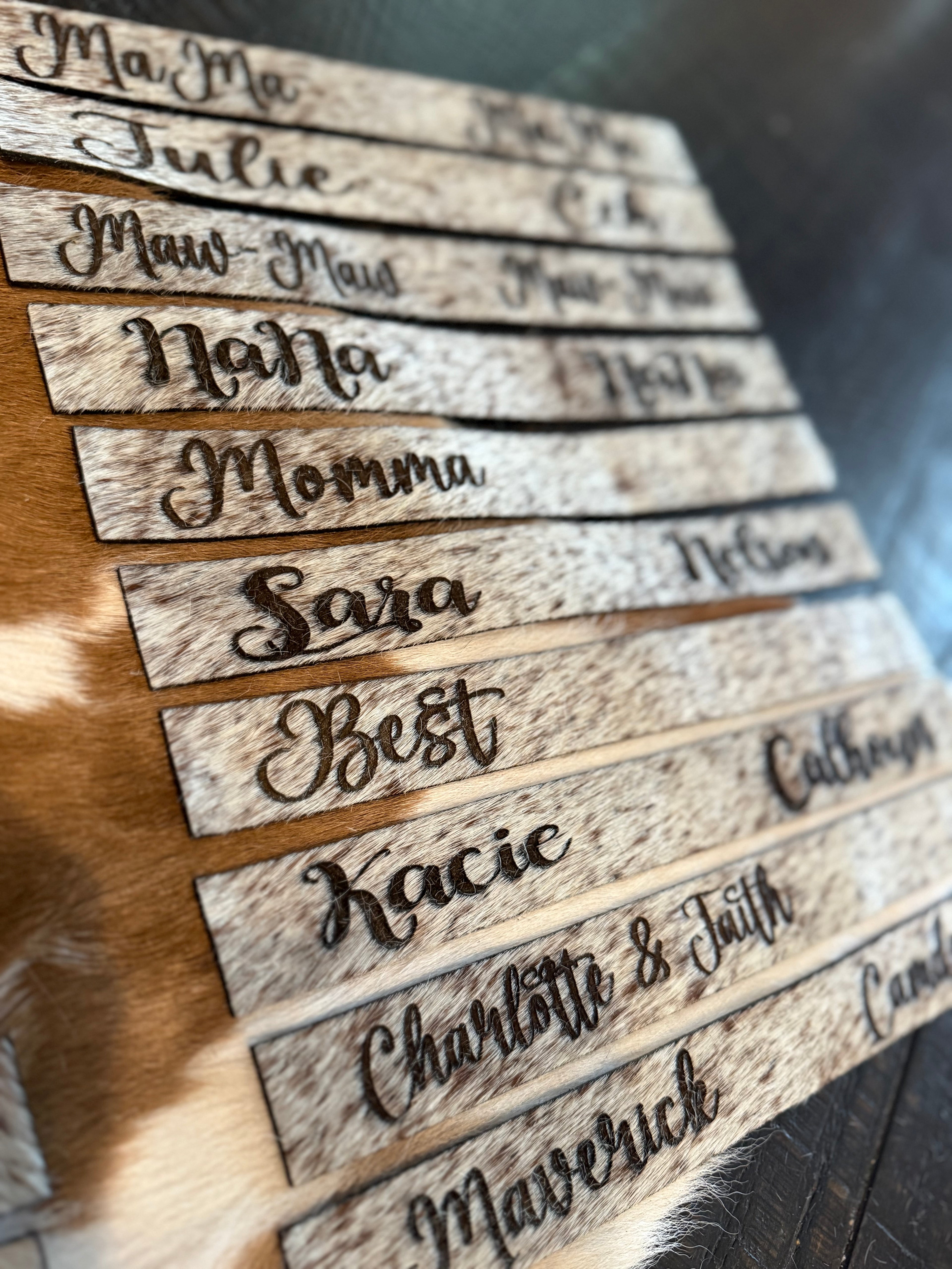 Personalized Genuine Cowhide Keychain (Includes engraving)