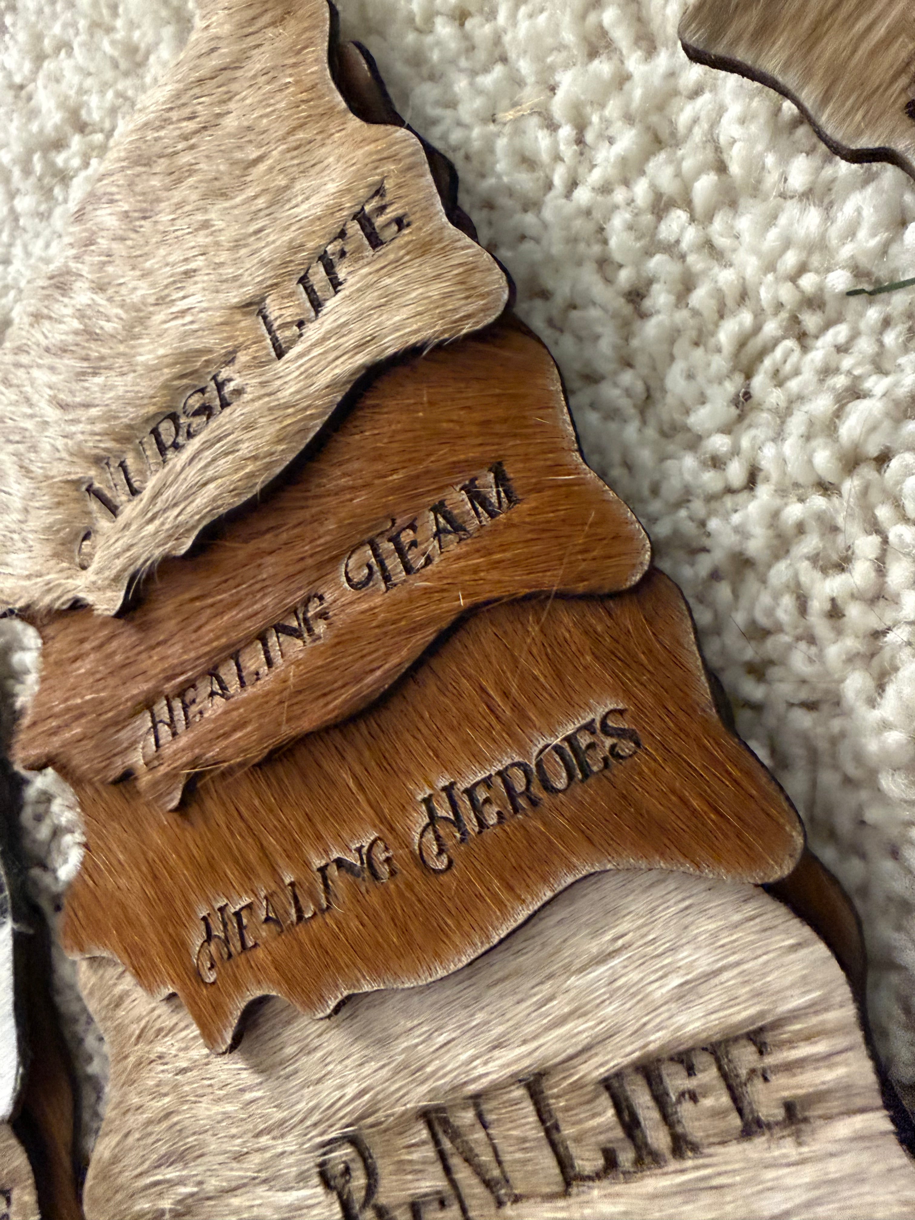 Quote/Saying Cowhide Engraved Coasters