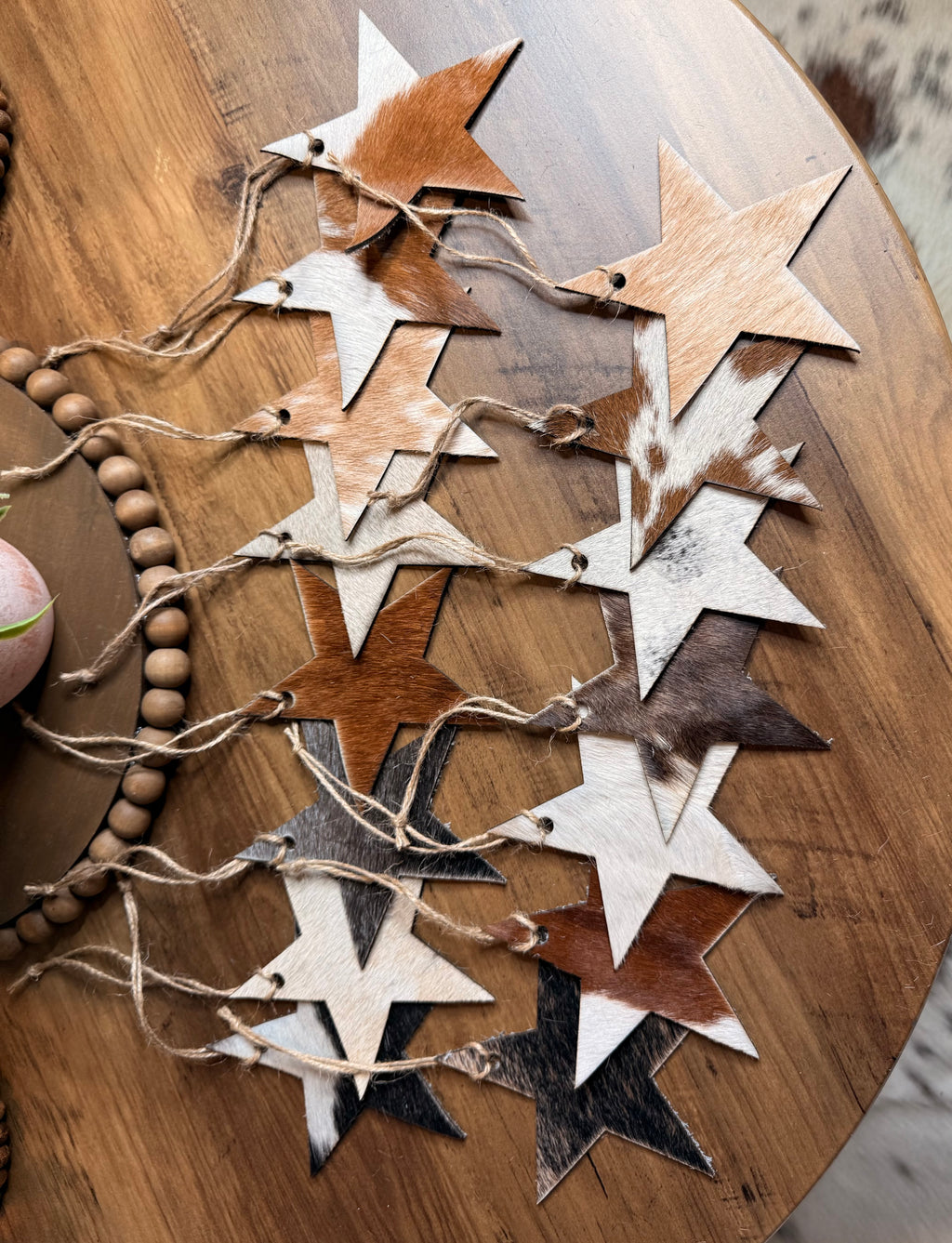 Handmade Genuine, Cowhide  Star Ornament