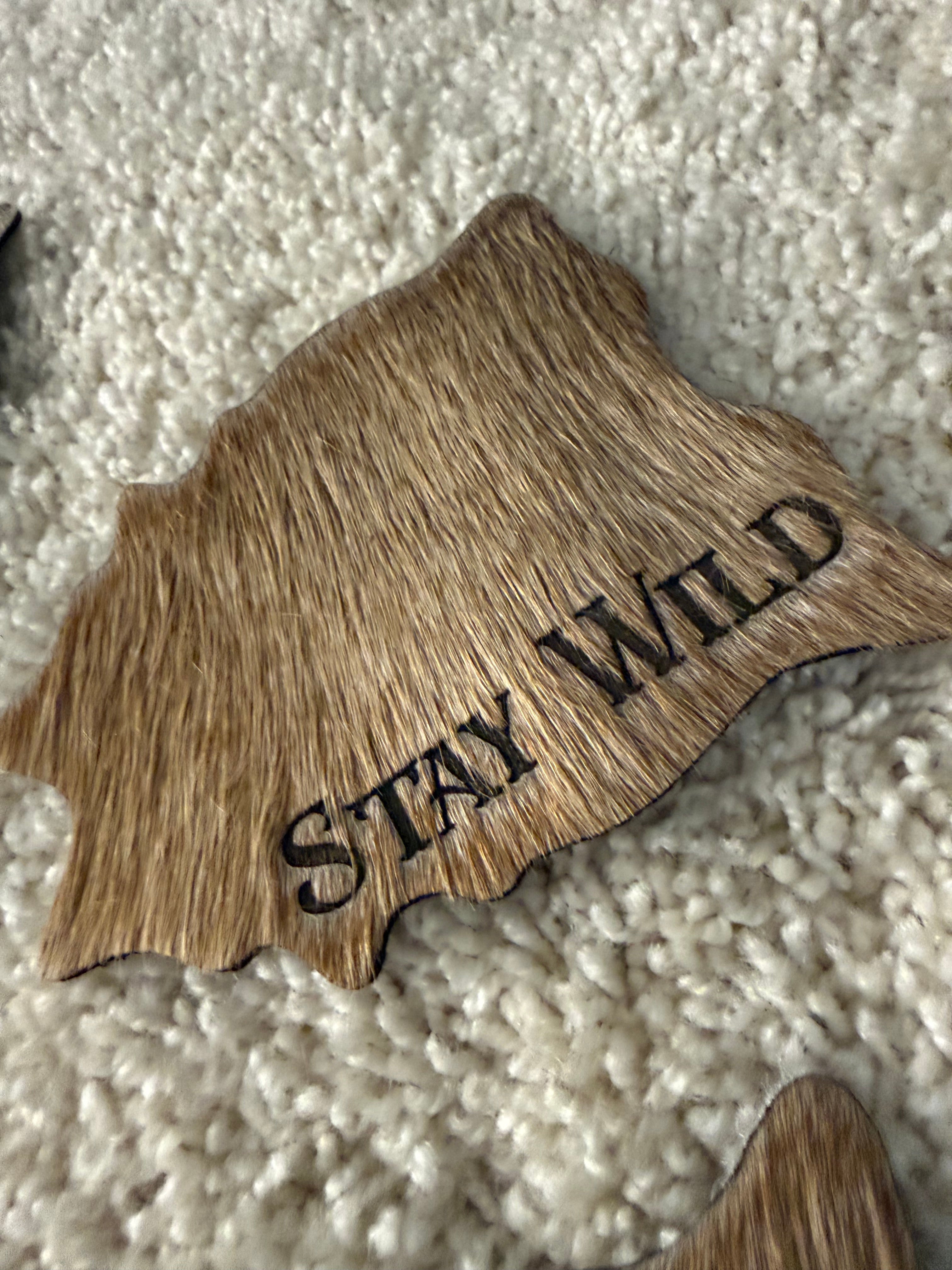 Quote/Saying Cowhide Engraved Coasters