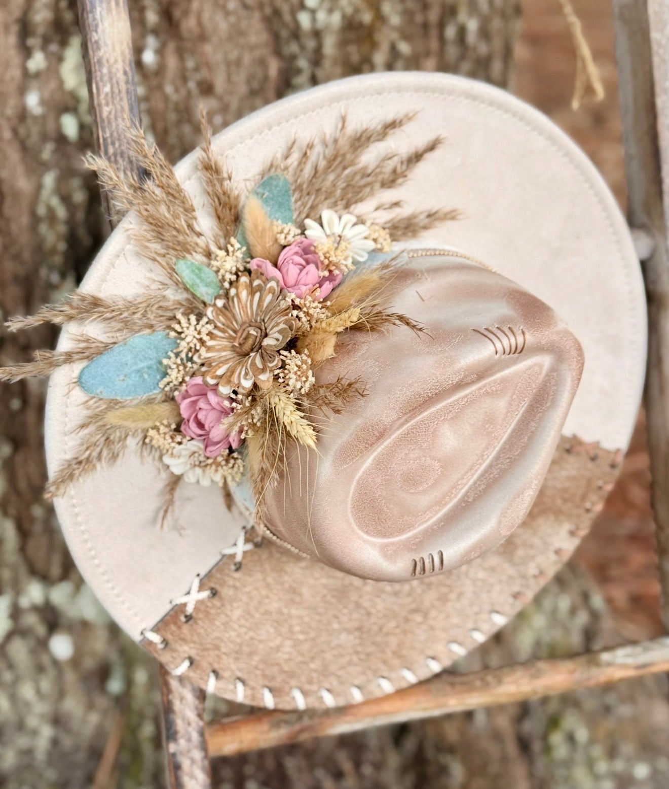 Dusty Trail Western Fedora – Handcrafted Boho Statement Hat