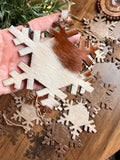 Handmade Genuine, Cowhide Snowflake Ornament
