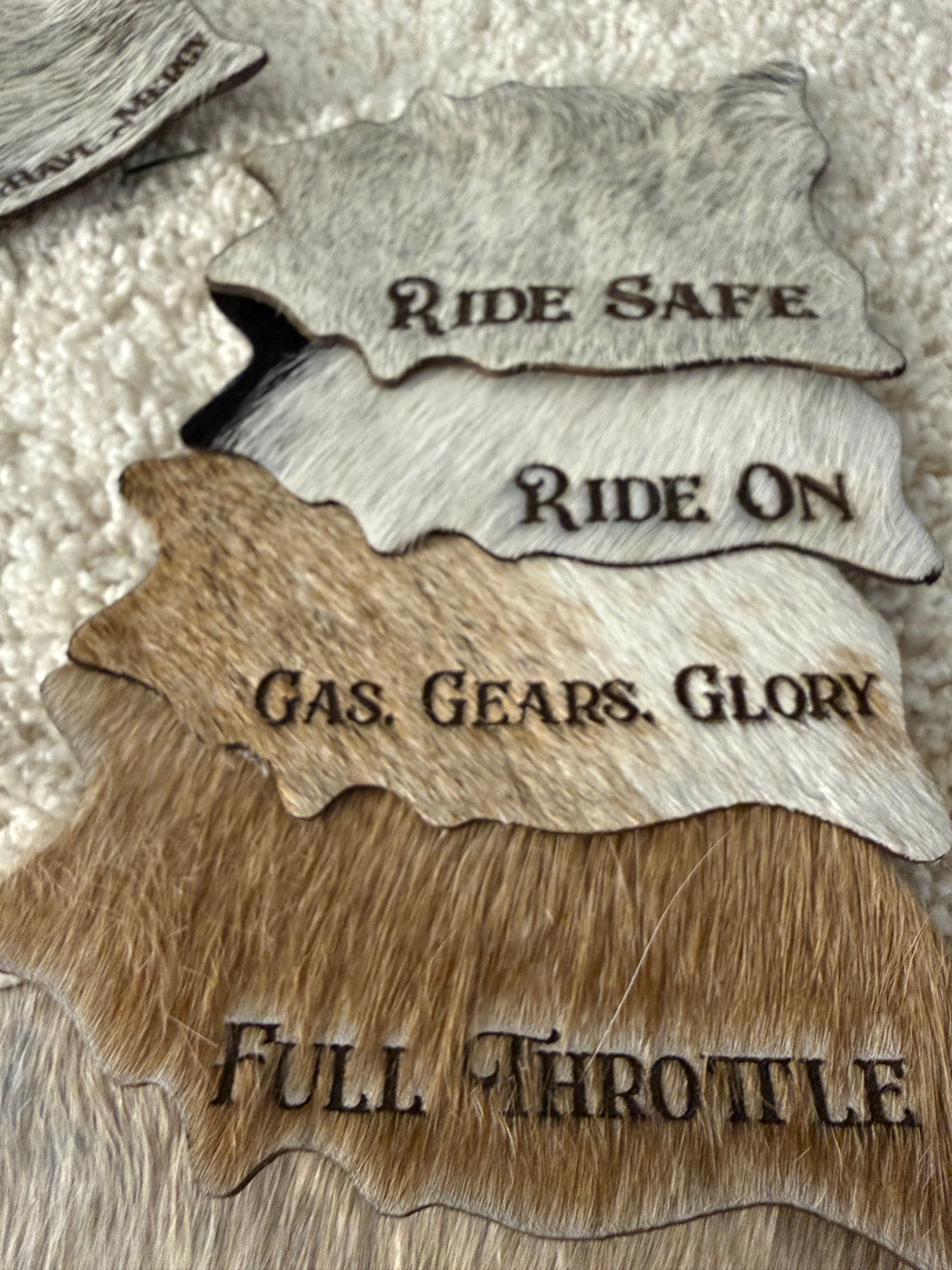 Quote/Saying Cowhide Engraved Coasters