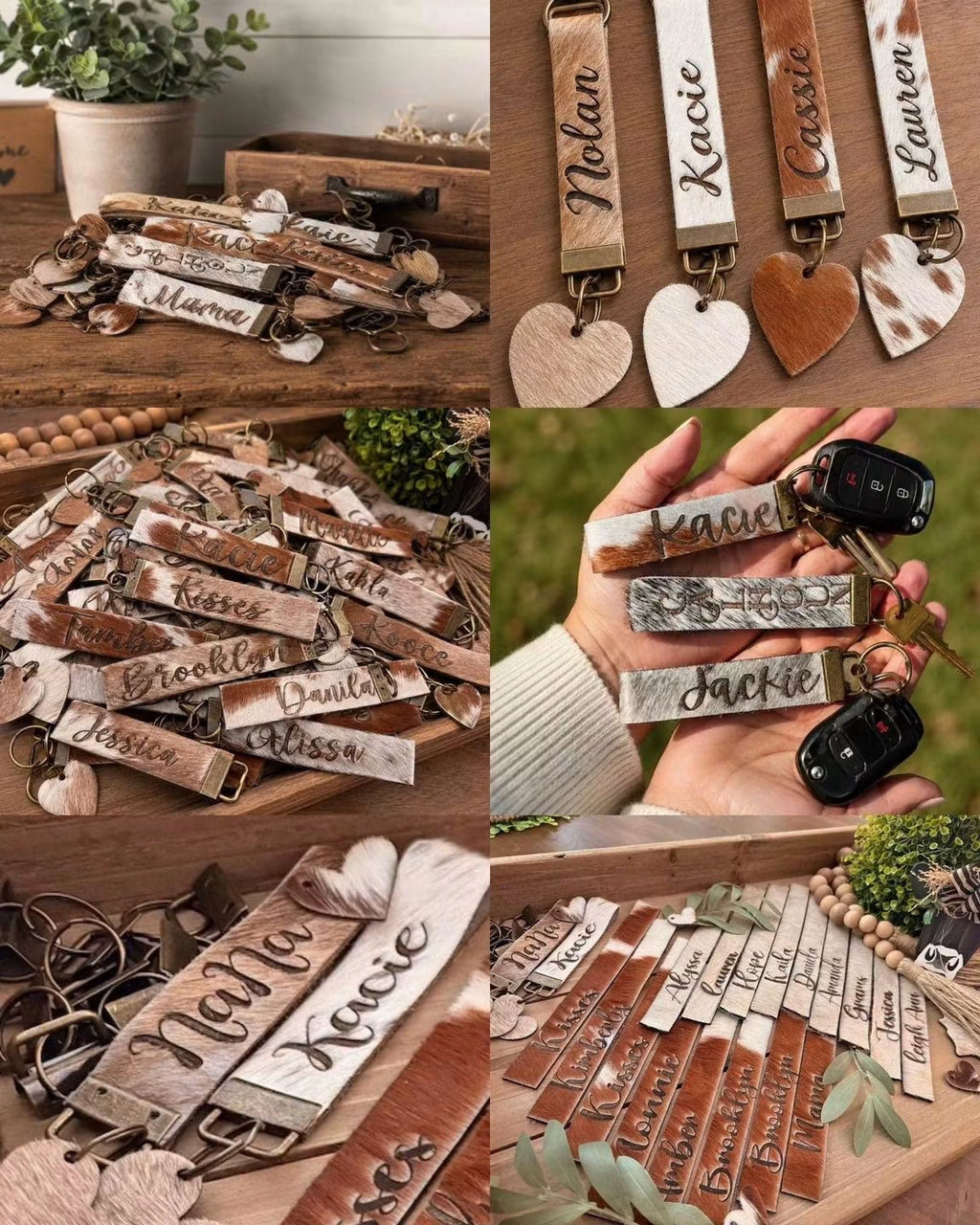 BOGO-Personalized Genuine Cowhide Keychain (Includes engraving)