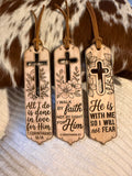Laser-Cut Christian Bookmark | Cross Scripture Bookmark | Faith-Inspired Wooden Bookmark